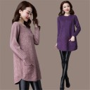 Maglione lungo da donna con tasche 2
