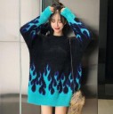 Maglione oversize da donna con fiamme 2