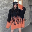 Maglione oversize da donna con fiamme 5