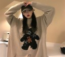 Maglione oversize da donna con orso 4