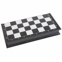 Magneettinen musta shakkilauta 20 x 20 cm, kokoontaitettava muovinen shakkilauta, kannettava matkashakkisetti, kompakti lautapeli lapsille ja aikuisille 4