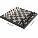 Magneettinen musta shakkilauta 20 x 20 cm, kokoontaitettava muovinen shakkilauta, kannettava matkashakkisetti, kompakti lautapeli lapsille ja aikuisille 7