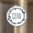 Magneten voor de vaatwasser 9 x 9 cm Set met opschriften "CLEAN" en "DIRTY" Grijze en witte magneten voor het aanduiden van de status 3