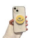 Magnetic Holder for iPhone 12 to 16 Stylish Phone Holder with Asymmetrical Smile Motif Decorative Stand 2