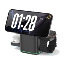 Magnetic Wireless Charging Station 3-in-1 15 W with Touch Rotation for iPhone Apple Watch and AirPods Retractable Chargers Black 3