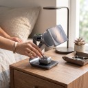 Magnetická bezdrátová nabíjecí stanice 3v1 Bonola Pro Samsung Galaxy telefon Watch i Buds 15 W Hliníková Černá Stojan na stůl 4