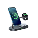 Magnetická bezdrátová rychlonabíjecí stanice 3v1 15W s LED světlem USB C rychlé nabíjení kabelem pro telefon hodinky sluchátka s indikátorem 5