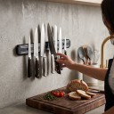 Magnetická lišta na nože 20 x 4,8 cm Krátký nástěnný držák nožů a nářadí Plastový s magnetickými pásy Černý Do malé kuchyně i dílny 2
