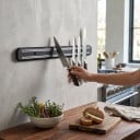 Magnetická lišta na nože 20 x 4,8 cm Krátky nástenný držiak nožov a náradia Plastový s magnetickými pásmi Čierny Do malej kuchyne aj dielne 5