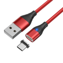 Magnetický rýchlonabíjací kábel USB A na USB C 1 m 3A LED indikátor silný magnet nabíjania a dátový prenos telefónny drôt magnetická zástrčka 5