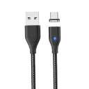 Magnetický rýchlonabíjací kábel USB A na USB C 2 m 3A LED indikátor silný magnet nabíjania a dátový prenos magnetická zástrčka telefónny 1