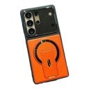 Magnetikus hátlap a Samsung Galaxy A57-hez Tartós Kihajtható állvány Kamera fedél Támogatás vezeték nélküli töltéshez Mobil tok 11