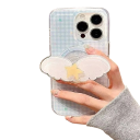Magnetikus telefon tartó szárnyakkal és csillaggal Műanyag dekoratív tartó az iPhone 15-höz Stílusos kiegészítő 2