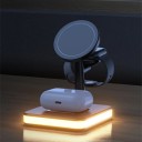 Magnetische draadloze oplaadstation 3 in 1 15 W met nachtlampje en USB-uitgang voor iPhone Apple Watch en AirPods 7