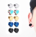 Magnetische oorbellen voor heren J961 blauw