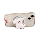 Magnetische telefoonhouder witte hond Plastic ring standaard voor mobiel voor iPhone 15 Decoratieve houder met motief 3