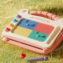 Magnetische Zeichentafel für Kinder 30,5 x 23 cm Montessori Spielzeug mit 4 Stempeln und 4 Farben zum Zeichnen und Spielen 5