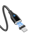 Magnetisches Schnellladekabel USB A auf IOS iPhone Lightning 2m 3A LED Anzeige starker Magnet Daten- und Stromkabel Magnetstecker 2