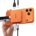 Magnetisk dokstation USB-C 6,4 x 6,4 x 1,2 cm med 7 portar HDMI 4K 60 Hz PD 100 W RJ45 SD-kortläsare och stöd för SSD M.2 för MagSafe 1