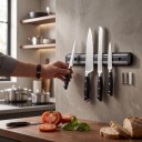 Magnetisk knivestativ 33 x 4,8 cm Vægholder til knive og værktøj Plastisk med magnetiske bånd Sort Til køkken, værksted og garage 5
