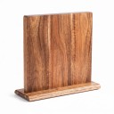 Magnetisk knivholder i akacietræ 25 x 23,5 cm Dobbeltstående knivblok med stærke magneter Naturlig brun Til køkkenet 1