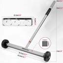 Magnetisk samler til søm og skruer 42,5 cm med hjul Teleskopisk håndtag 39 til 98 cm Rustfrit stål Magnetisk skål Til værkstedet og garagen 5