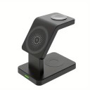 Magnetisk trådløs opladningsstation 3 i 1 15 W Skrivebordsdok til telefon, ur og høretelefoner Kompakt design 1