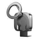 Magnettinen puhelinteline MagSafe-yhteensopiva 360 asteen kääntyvä teleskooppinen metallinen tummanharmaa autoon, junaan ja matkalle 4
