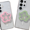 Magnetyczny uchwyt na telefon do iPhone Plastikowy kwiatowy stojak z magnesem Stylowy dekoracyjny uchwyt na telefon na stół i do auta 4