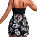 Maillot de bain une pièce femme à motif de feuilles et bretelles fines polyester élasthanne maillot de bain de plage pour la baignade et l'été 5