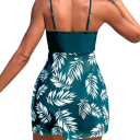 Maillot de bain une pièce femme à motif de feuilles et bretelles fines polyester élasthanne maillot de bain de plage pour la baignade et l'été 6