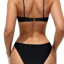 Maillot de bain une pièce femme Bretelles fines Décolleté en V Anneaux sur les côtés et dans le décolleté Polyester Spandex Mode de plage 2