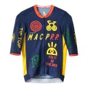 Maillot de cyclisme pour homme à manches courtes avec zip sur toute la longueur et impression de motifs dessinés et d'inscriptions 1
