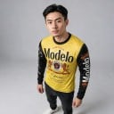 Maillot de motocross et t-shirt sportif à manches longues avec impression sur la poitrine et inscriptions sur les manches pour la conduite 6