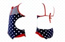 Maillots de bain pour filles à pois - Bleu foncé 2