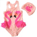 Maillots de bain pour filles + Bonnet de bain avec imprimé d'oiseaux aquatiques J2491 10
