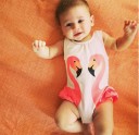 Maillots de bain pour filles + Bonnet de bain avec imprimé d'oiseaux aquatiques J2491 3