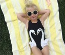 Maillots de bain pour filles + Bonnet de bain avec imprimé d'oiseaux aquatiques J2491 5