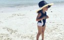 Maillots de bain pour filles + Bonnet de bain avec imprimé d'oiseaux aquatiques J2491 6