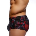 Maillots de bain slip pour hommes noirs à motifs en polyester coupe ajustée ceinture élastique maillots de bain à séchage rapide pour la plage 3