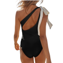 Maillots de bain une pièce pour femmes Asymétriques À une épaule Nœud à l'épaule Dos nu Polyester Spandex Maillots de bain élastiques pour l'été 2