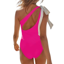 Maillots de bain une pièce pour femmes Asymétriques À une épaule Nœud à l'épaule Dos nu Polyester Spandex Maillots de bain élastiques pour l'été 4