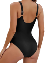 Maillots de bain une pièce pour femmes avec bonnets moulés et bretelles larges Bretelles réglables Effet push-up Coupe élégante et confortable 2