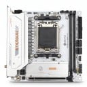 Mainboard 17 x 17 cm ITX mit AM5-Sockel und B650-Chipsatz für AMD Ryzen 7000 bis 9000 mit DDR5 Wi-Fi 6 und 2x M.2 NVMe PCIe 5.0 weiß 2