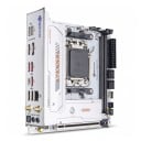Mainboard 17 x 17 cm ITX mit AM5-Sockel und B650-Chipsatz für AMD Ryzen 7000 bis 9000 mit DDR5 Wi-Fi 6 und 2x M.2 NVMe PCIe 5.0 weiß 4