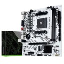 Mainboard 220 x 200 mm mit AM4-Sockel und B450-Chipsatz für AMD Ryzen-Prozessoren mit Unterstützung für DDR4 bis zu 64 GB und M.2 NVMe in weißer 3