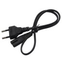 Mains Power Cable 63 cm Euro Plug and Two-Pin IEC C7 Connector for Devices with Eight-Shaped Input PVC Insulation Black 2