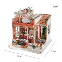 Maison 22 x 22 x 21 cm Miniature Kit LED avec meubles Modèle décoratif avec éclairage Miniature réaliste avec livre d'instructions 2
