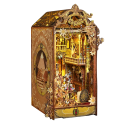 Maison de poupée 3D à monter soi-même, 15,5 x 18 x 27,5 cm, kit de construction en bois avec éclairage LED et meubles, modèle miniature, assemblage 1