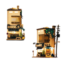 Maison japonaise 12,8 x 15,2 x 24,3 cm Kit de construction architecturale 1108 pièces Boutique créative café salon de thé Mini maison pour enfants lumière USB 7